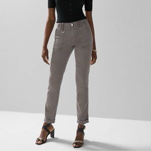 NWT new 14S WHBM mid rise every day soft slim ankle utility pants gray smoked